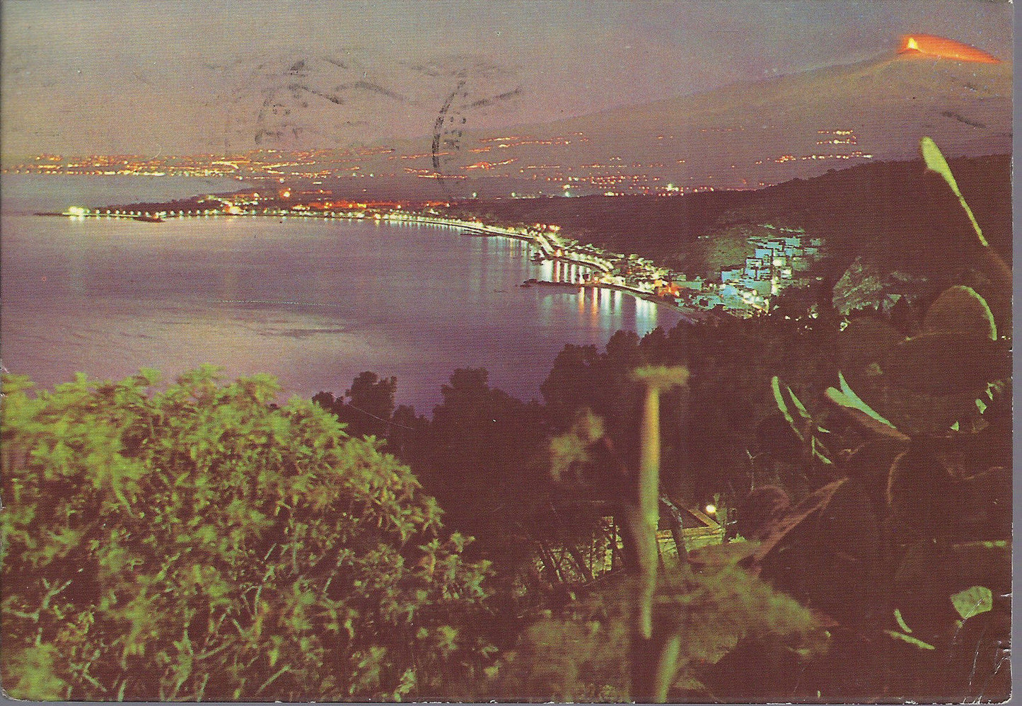 TAORMINA - PANORAMA NOTTURNO - ERUZIONE 1979 - V 1983 - FG