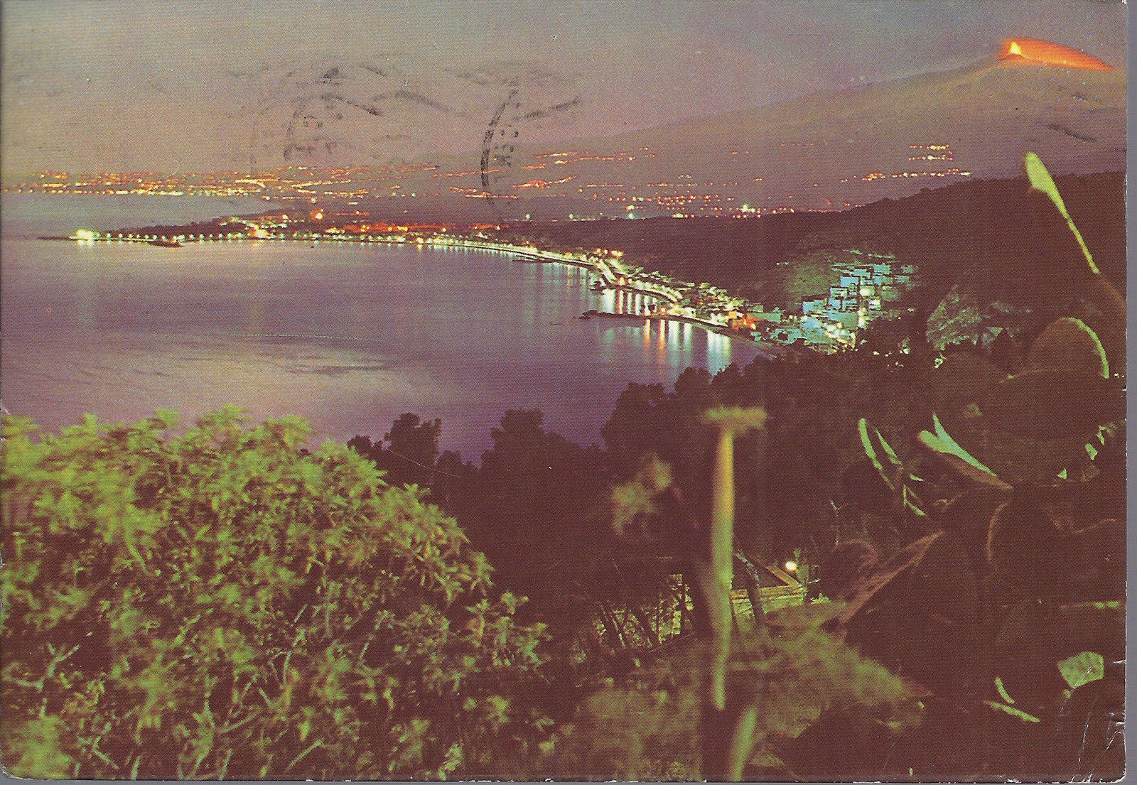 TAORMINA - PANORAMA NOTTURNO - ERUZIONE 1979 - V 1983 - FG