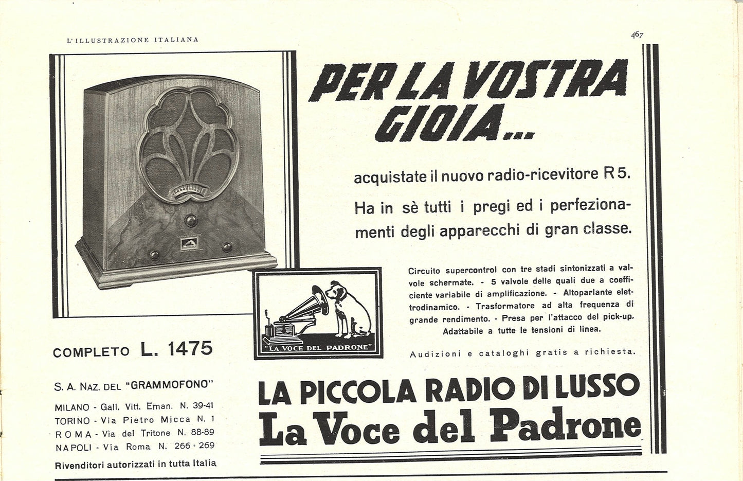 LA VOCE DEL PADRONE - RADIORICEVITORE R5 - ADVERTISING