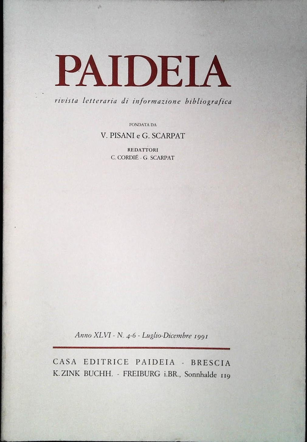 PAIDEIA - LUGLIO-DICEMBRE 1991