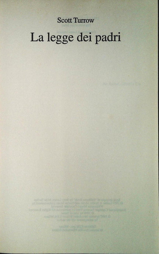 LA LEGGE DEI PADRI - SCOTT TUROW - CDE 1998 - OUTLET DEL LIBRO