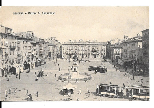 LIVORNO - PIAZZA VITTORIO EMANUELE - NV - TRAM