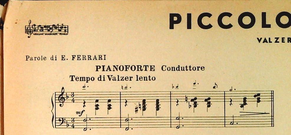 PICCOLO MONDO.Valzer - ILK VALZER DEL BUON CONSIGLIO - SPARTITO-SHEET MUSIC
