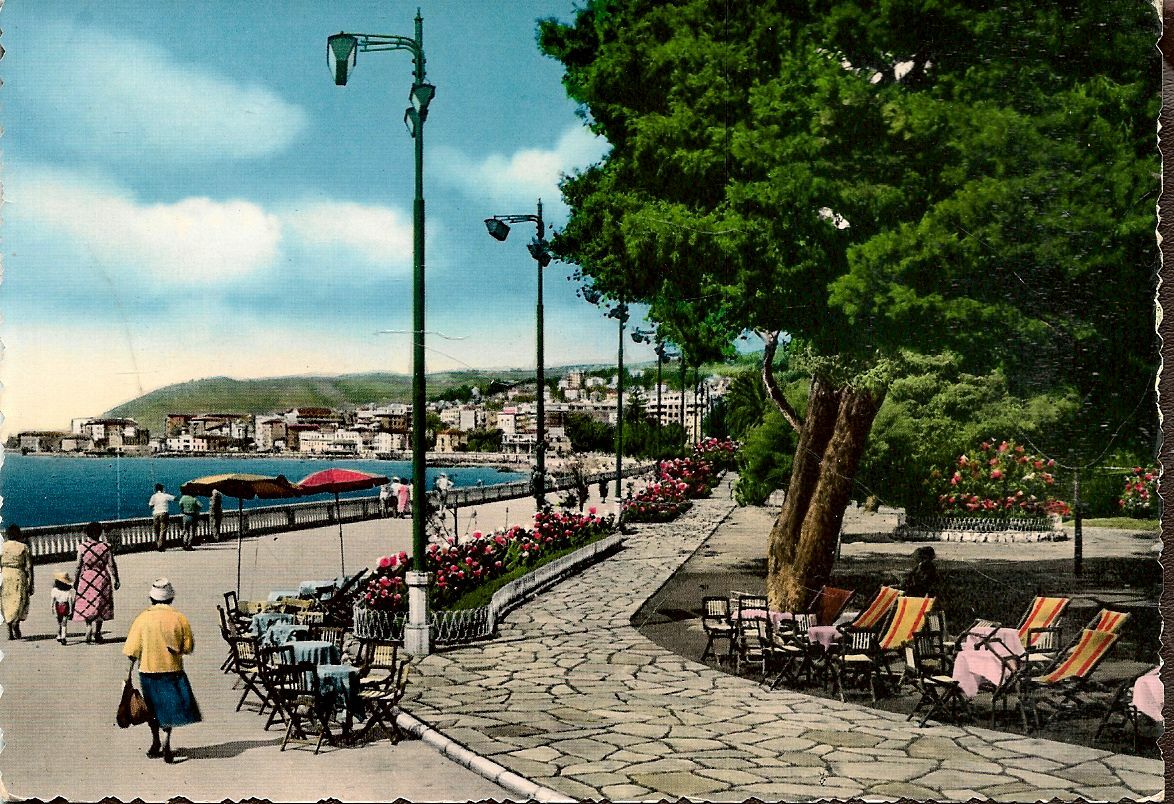 SAMREMO - PASSEGGIATA TRENTO E TRIESTE - ACQUARELLATA -V1956