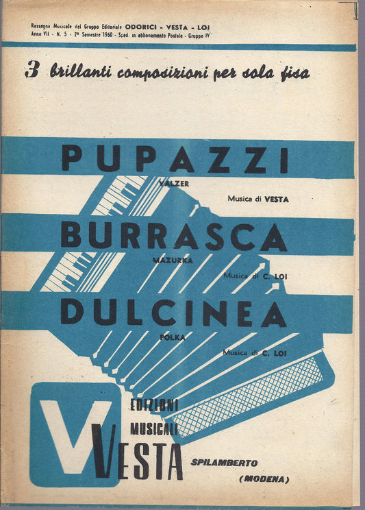 PUPAZZI ( L. Vesta ) - BURRASCA - DULCINEA ( C.Loi ) # SPARTITO - Fisa solista