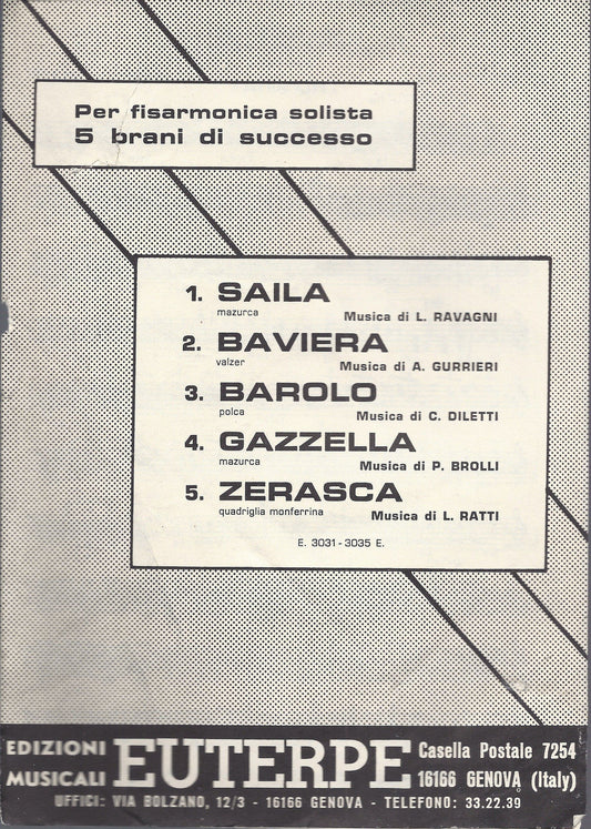 SAILA - BAVIERA - BAROLO - GAZZELLA - ZERASCA # SPARTITO - Fisa solista