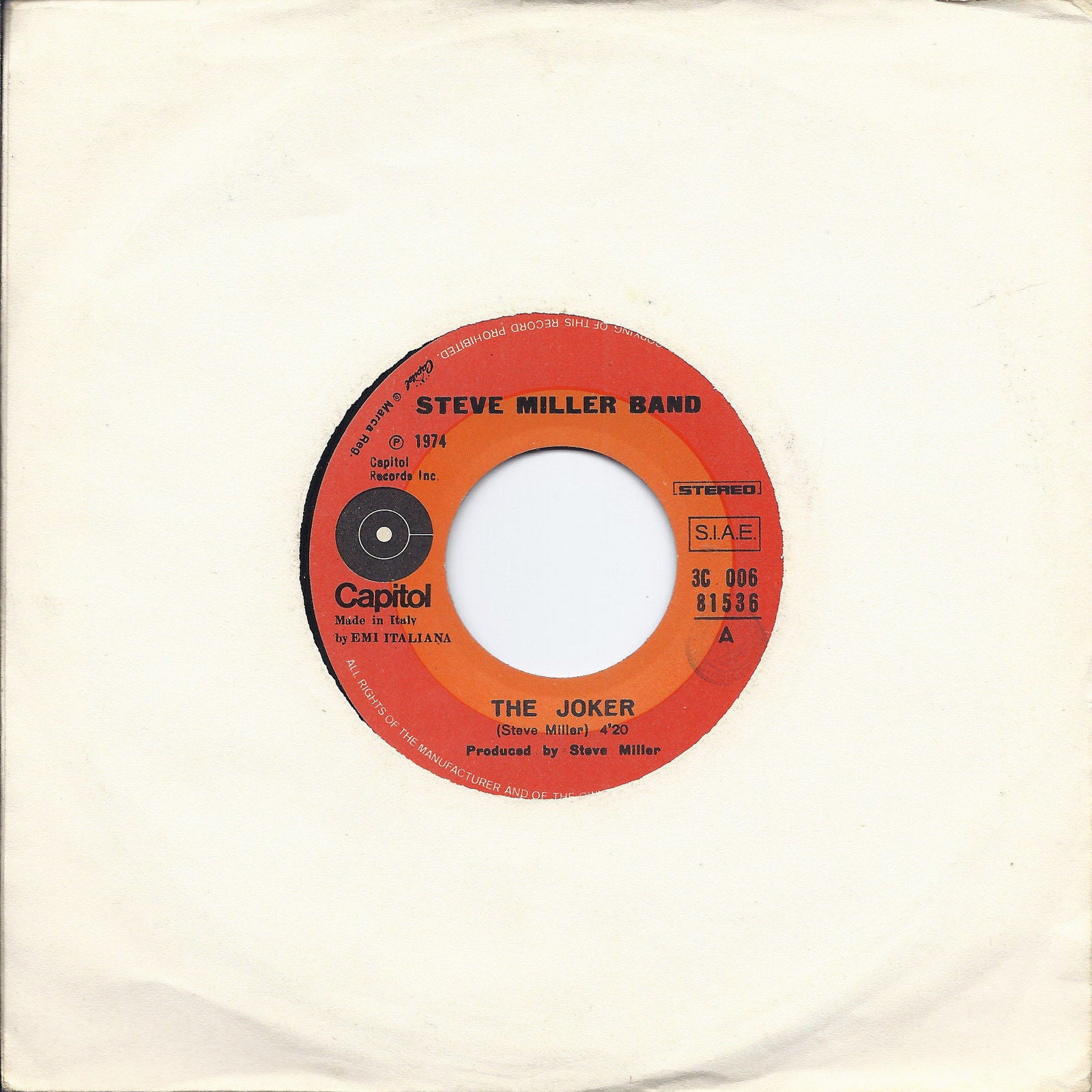 THE JOKER - SOMETHING TO BELIEVE IN # STEVE MILLER BAND