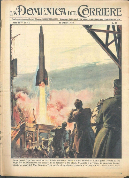 DOMENICA DEL CORRIERE N 42 - 20 OTTOBRE 1957 - ILL. WALTER MOLINO