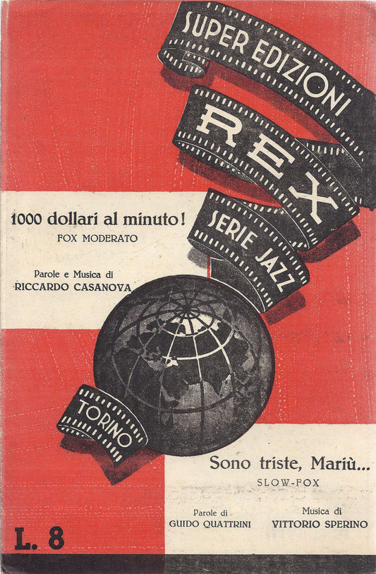 1000 DOLLARI AL MINUTO!  R.Casanova - SONO TRISTE, MARIU'  V.Sperino # SPARTITO