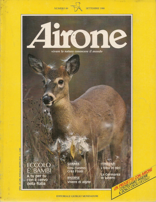 AIRONE N. 89 - SETTEMBRE 1988 - BAMBI, A TUT PER TU CON IL CERVO DELLA FIABA