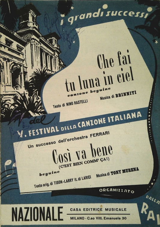 CHE FAI TU LUNA IN CIEL - COSI' VA BENE - SPARTITO-SHEET MUSIC