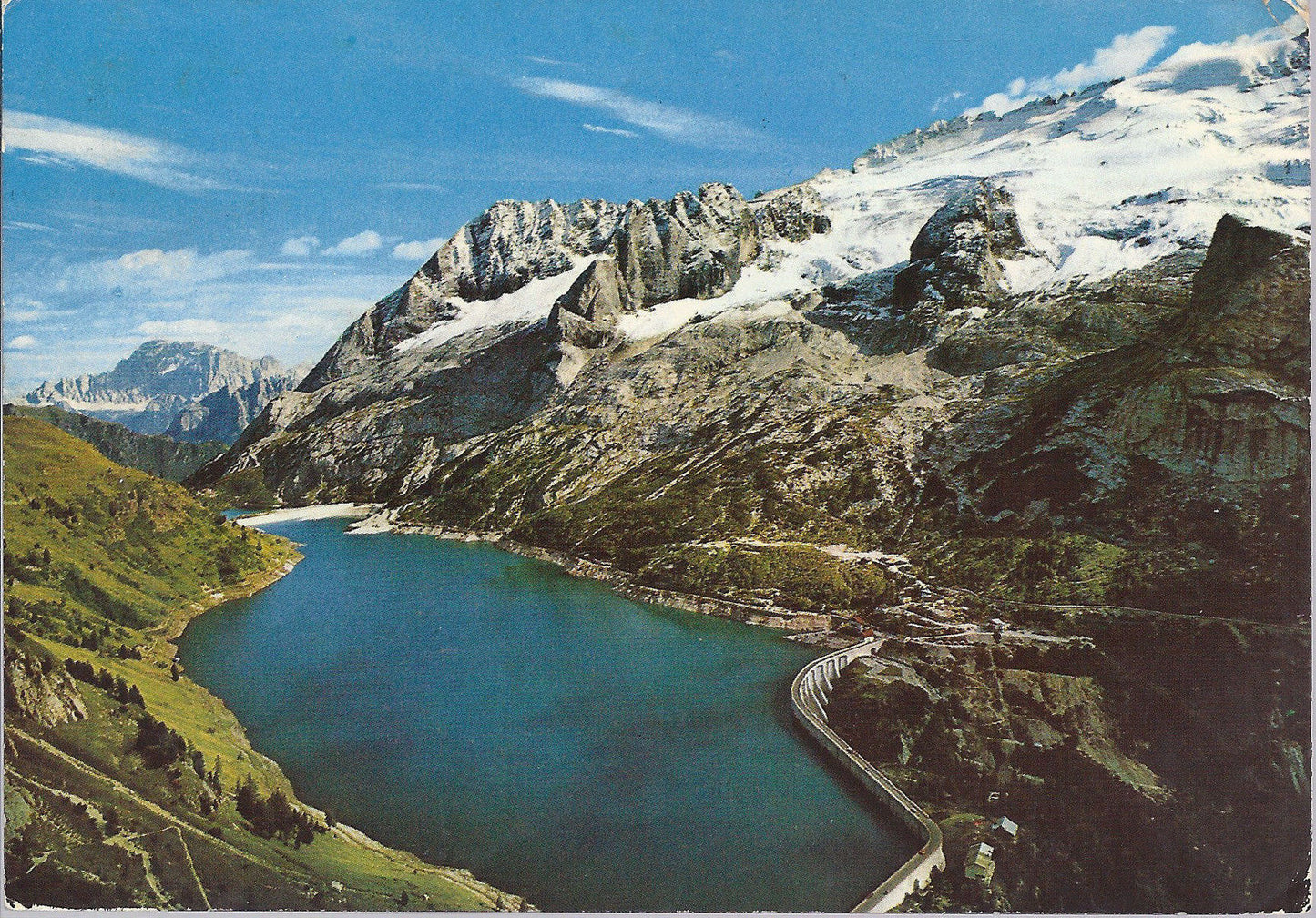 LAGO DI FEDAIA VERSO LA MARMOLADA E IL CIVETTA - V1975