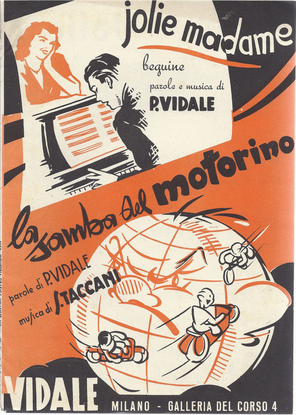 JOLIE MADAME  P. Vidale - LA SAMBA DEL MOTORINO  Vidale-Taccani # SPARTITO