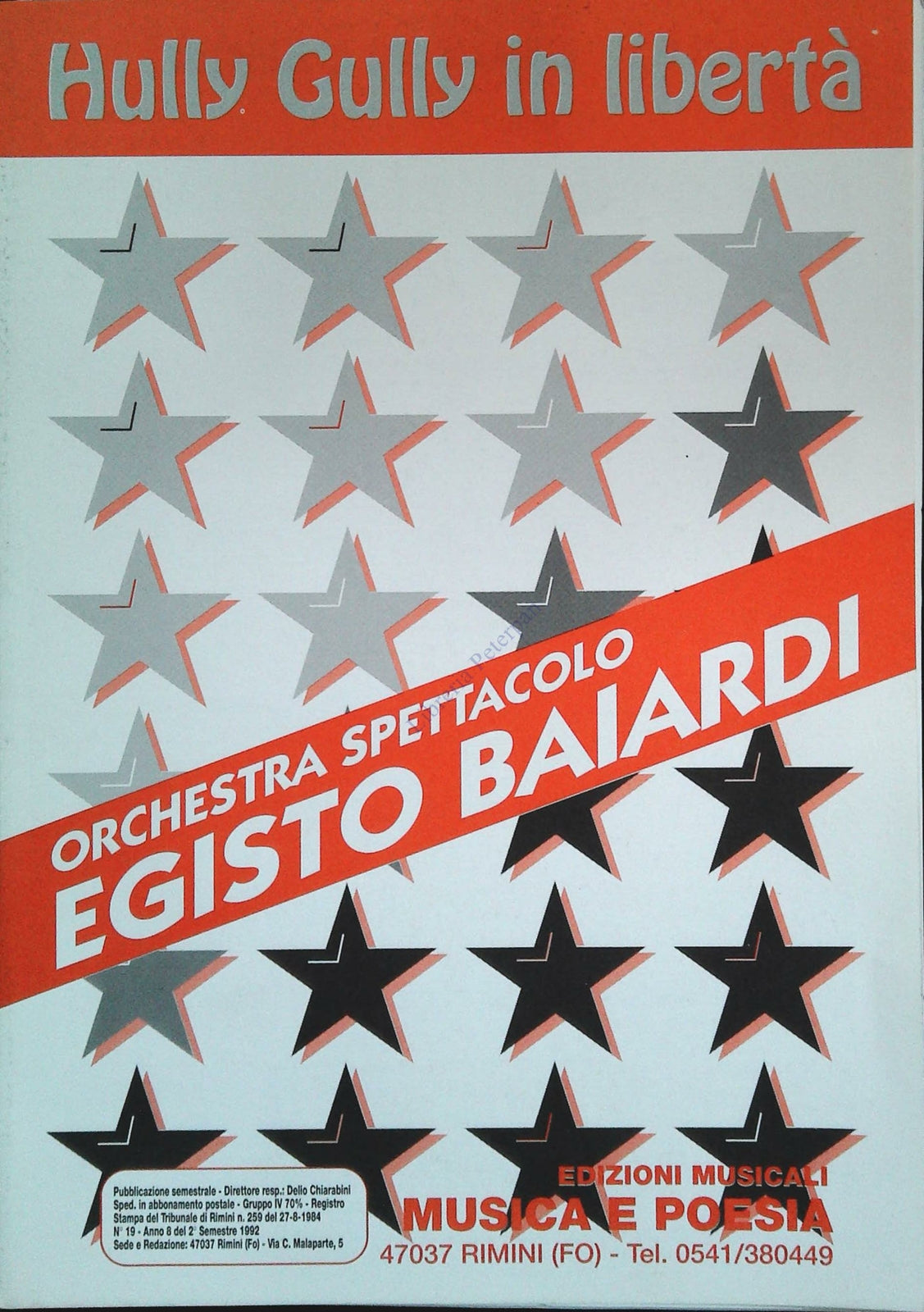 HULLY GULLY IN LIBERTA' - 13 BRANI ORC. EGISTO BAIARDI - SPARTITO-SJHEET MUSICA