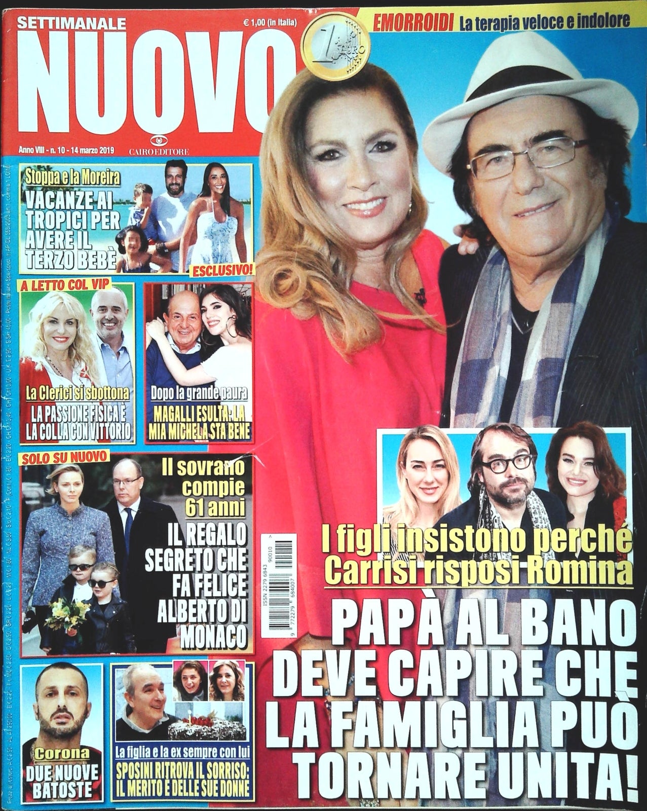 SETTIMANALE NUOVO  14 MARZO 2019 - AL BANO - CLERICI - MAGALLI - SPOSINI