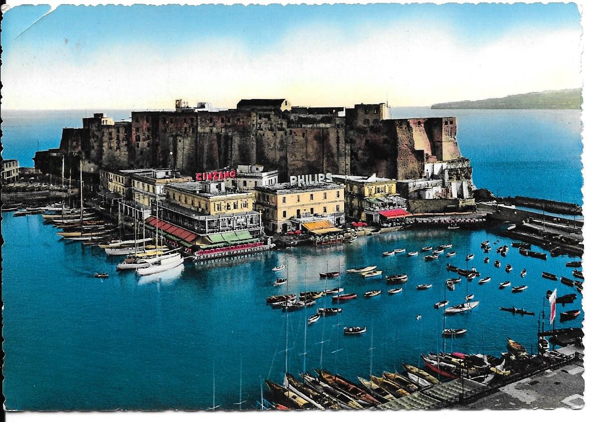 NAPOLI - CASTEL DELL'OVO - V1958 - ACQUARELLATA