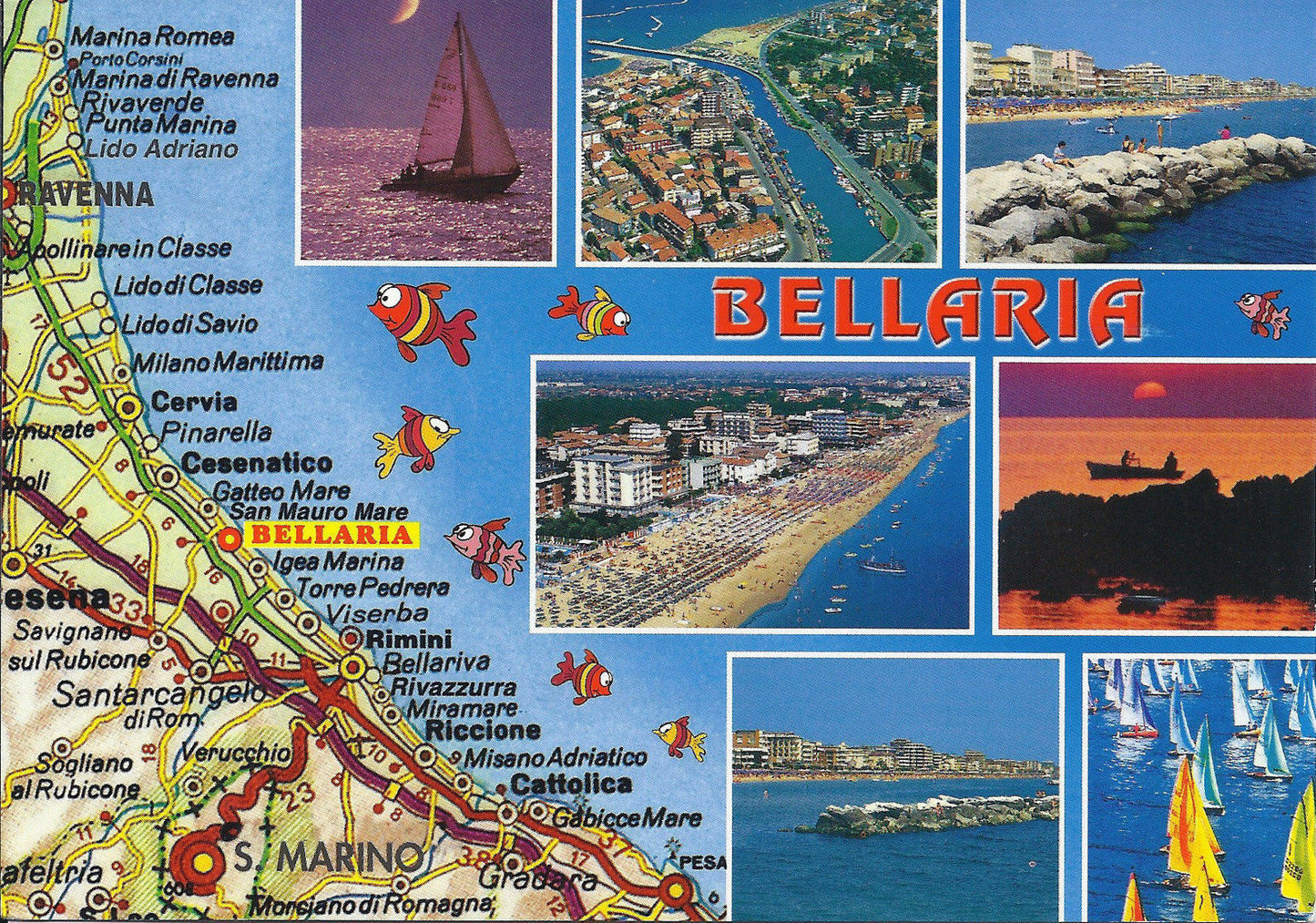 BELLARIA - 7 VEDUTINE e CARTA STRADALE - V2003
