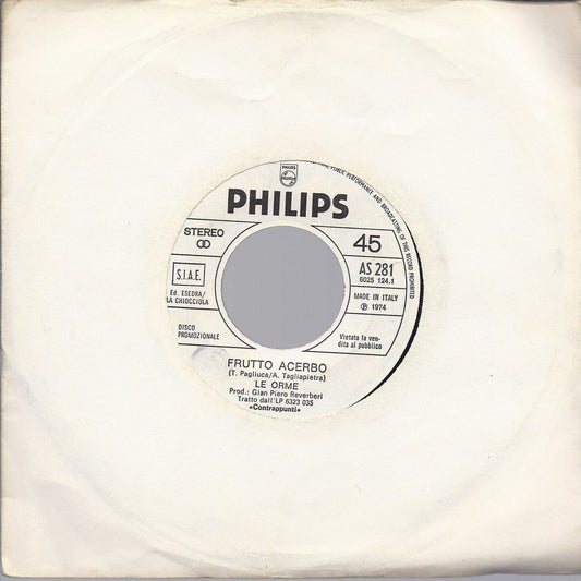 FRUTTO ACERBO # LE ORME = THE NIGHT CHICAGO DIES # PAPER LACE - Ediz.  Juke Box