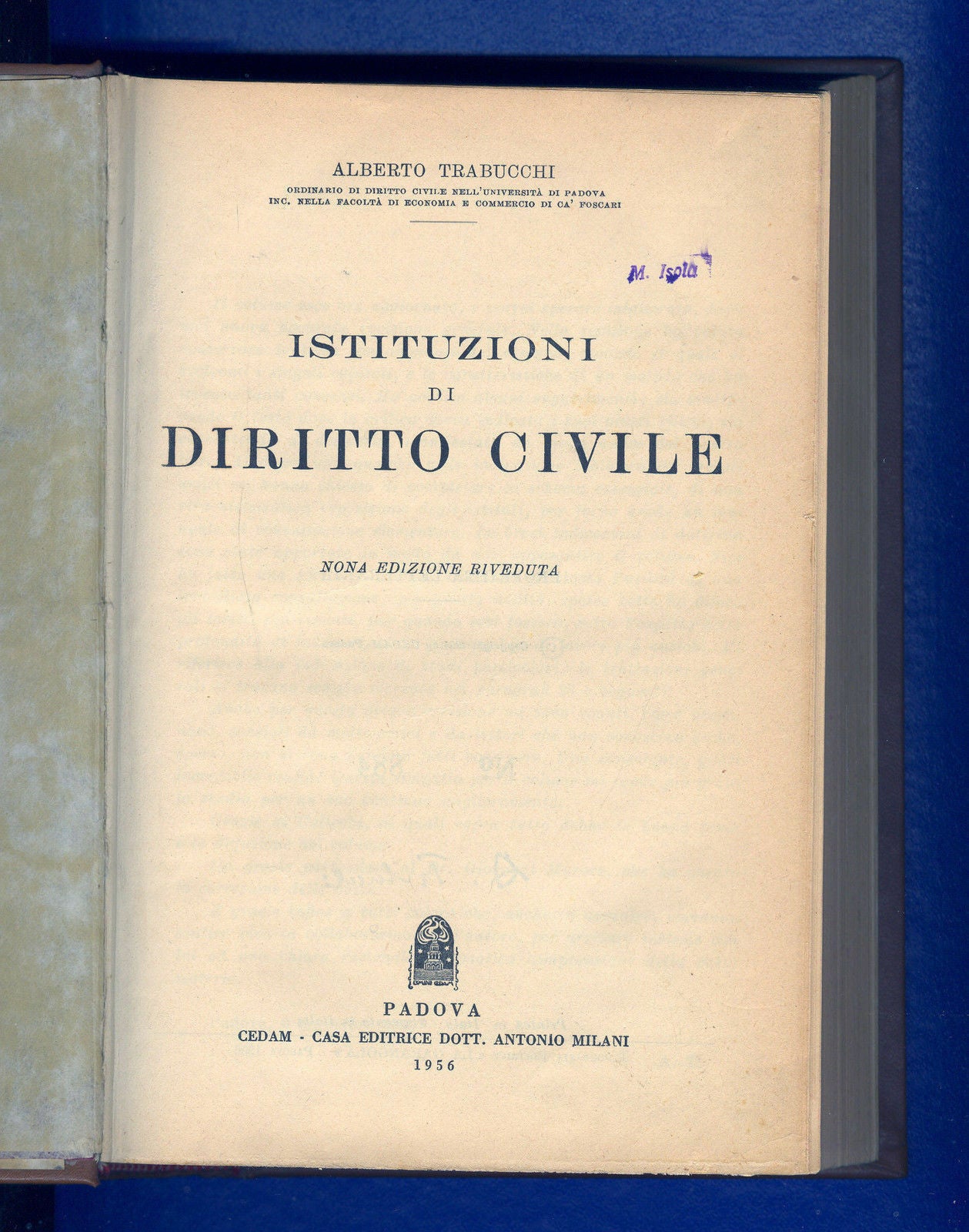 ISTITUZIONI DI DIRITTO CIVILE - ALBERTO TRABUCCHI
