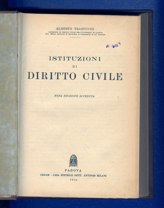 ISTITUZIONI DI DIRITTO CIVILE - ALBERTO TRABUCCHI