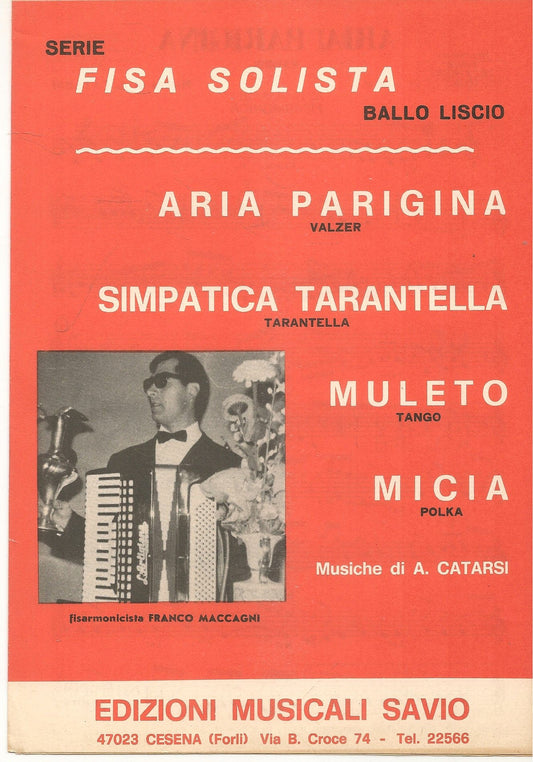FISA SOLISTA  QUATTRO BRANI - SPARTITO-SHEET MUSIC