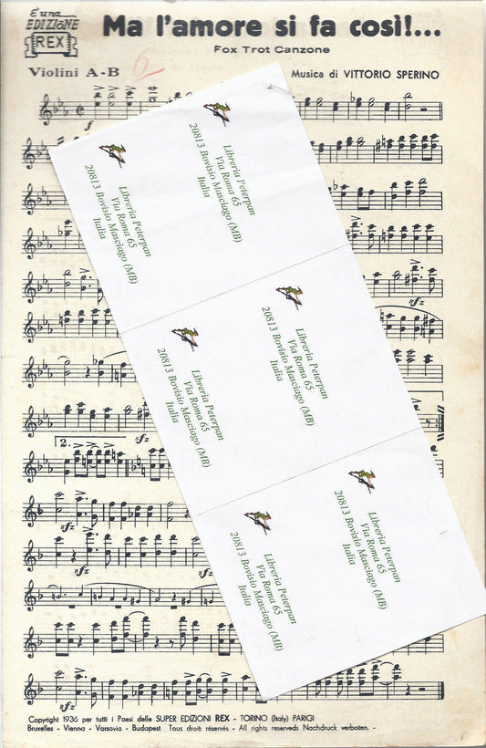 MA L'AMORE SI FA COSI!... Sperino - LA CARIOCA DEL VILLAGGIO Bellinzona SPARTITO