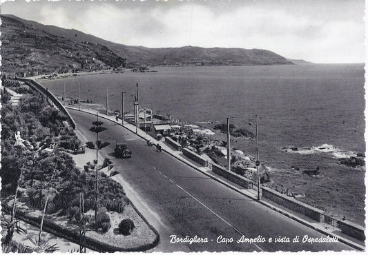 BORDIGHERA - CAPO AMPELIO E VISTA DI OSPEDALETTI - V 1954 - 