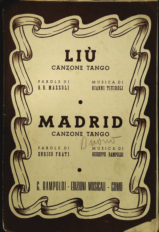 LIU' - MADRID - TANGO E CANZONE TANGO - SPARTITO-SHEET MUSIC