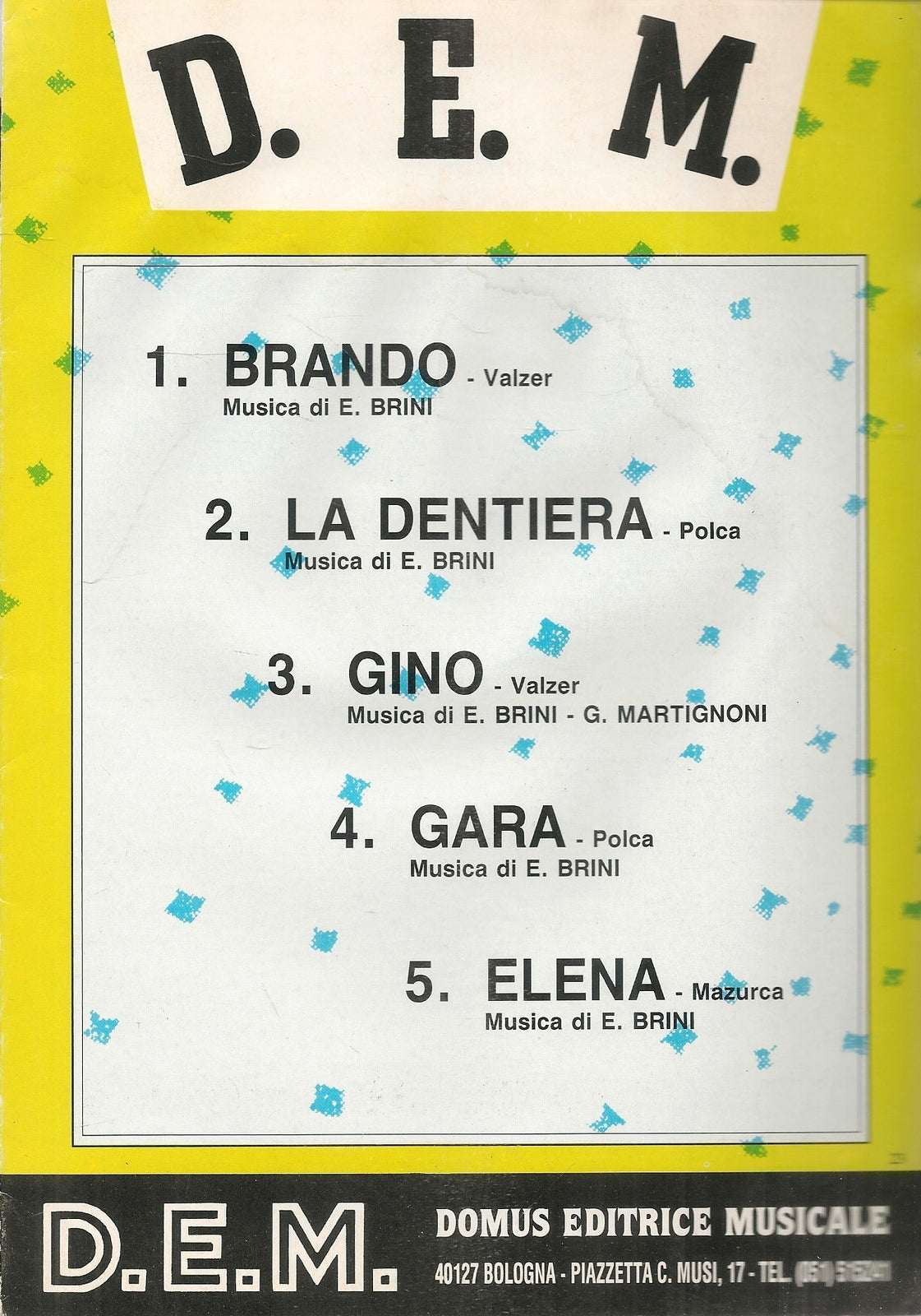 BRANDO-LA DENTIERA-GINO-GAR-ELENA - SPARTITO - SHHET MUSIC