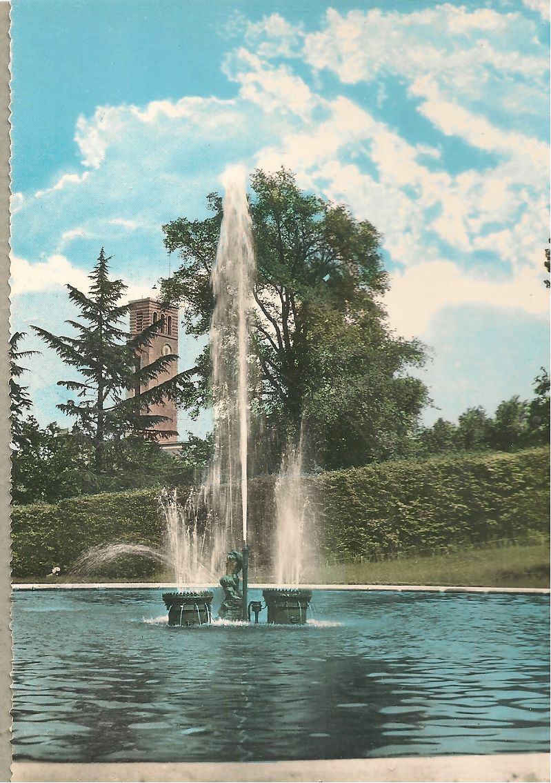 VARESE - FONTANA GIARDINI PUBBLICI - ACQUARELATA -V1960