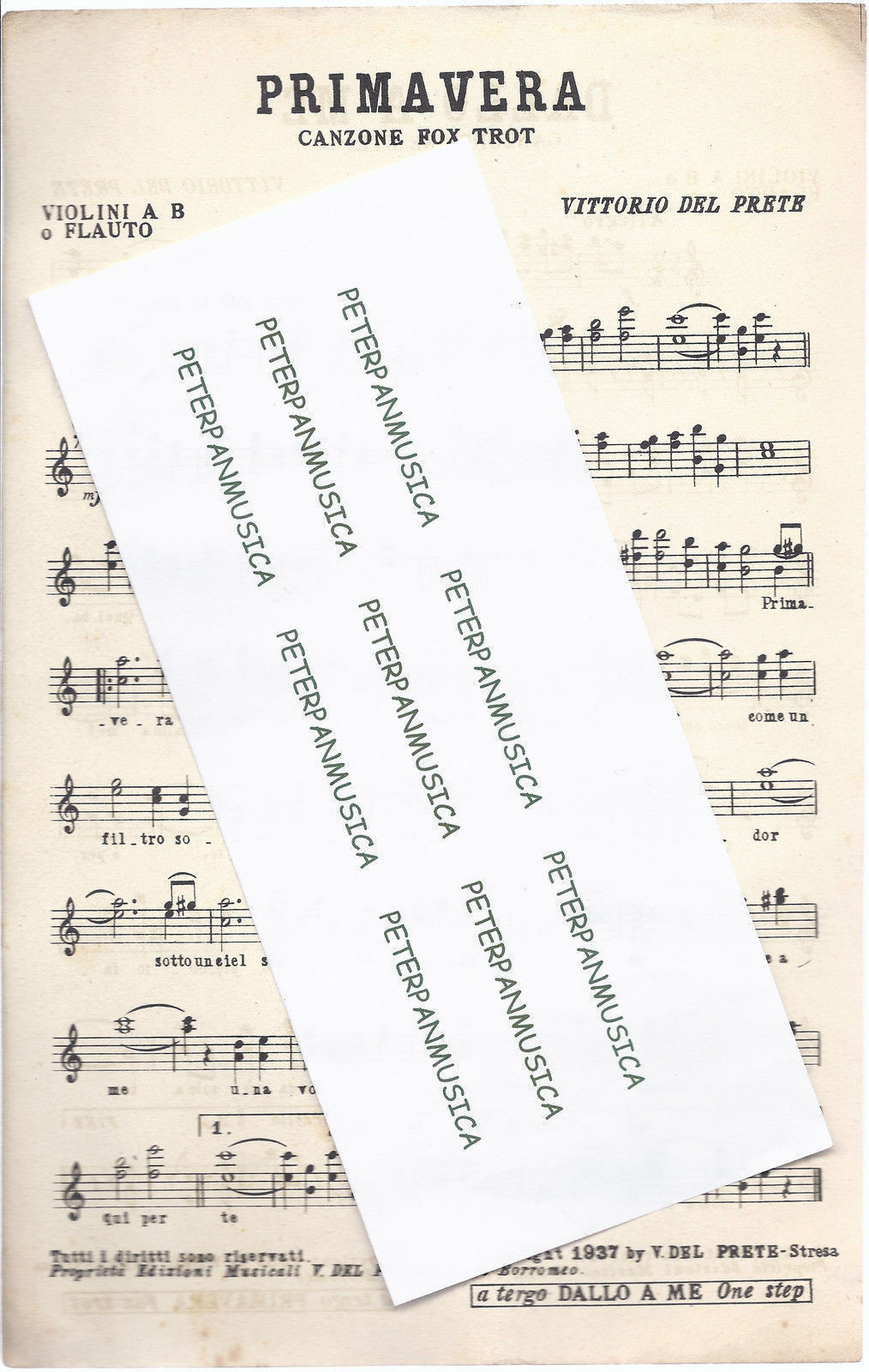 PRIMAVERA - DALLO A ME  (Vittorio Del Prete ) # SPARTITO - Violini A B o Flauto