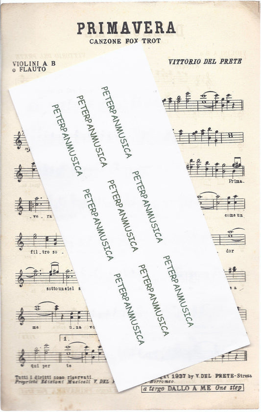 PRIMAVERA - DALLO A ME  (Vittorio Del Prete ) # SPARTITO - Violini A B o Flauto