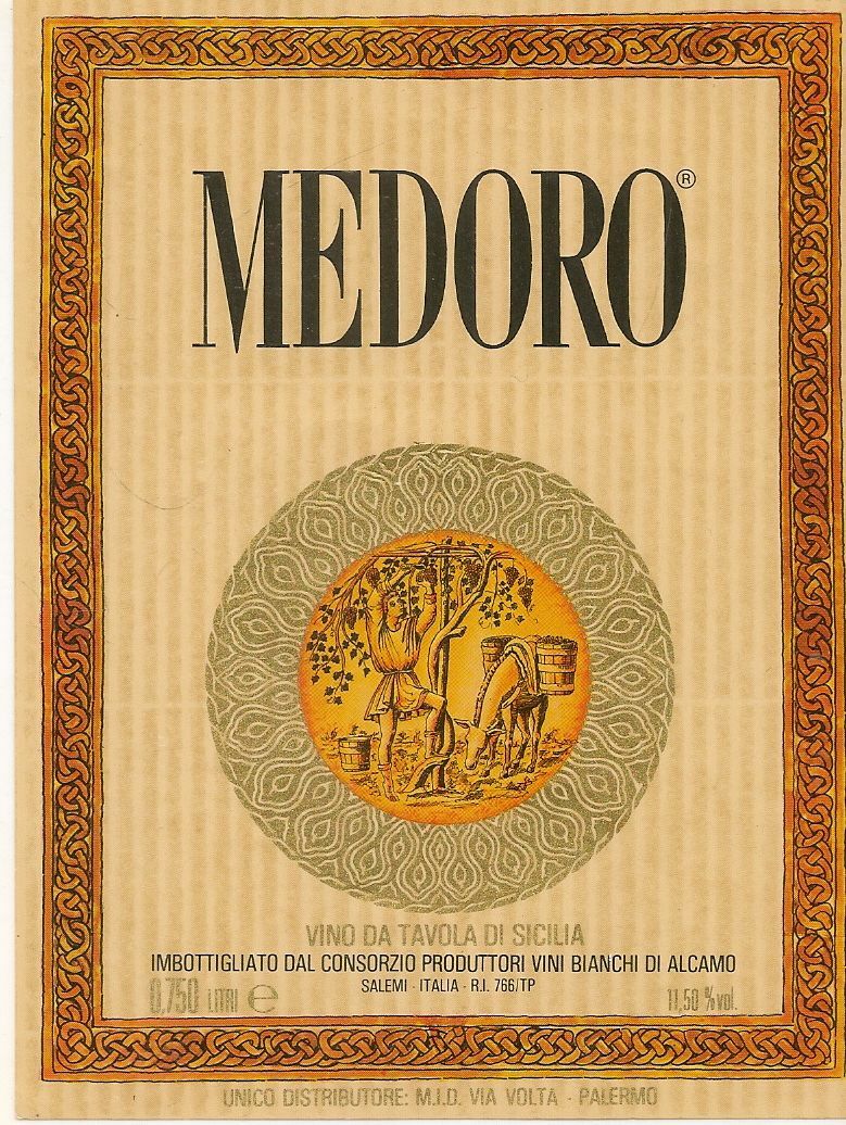 MEDORO - CONSORZIO VINI BIANCHI ALCAMO - ETICHETTA VINO