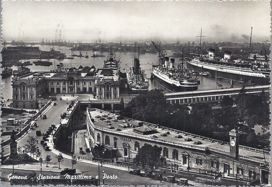 GENOVA - STAZIONE MARITTIMA - V 1955 - FG - navi  animata