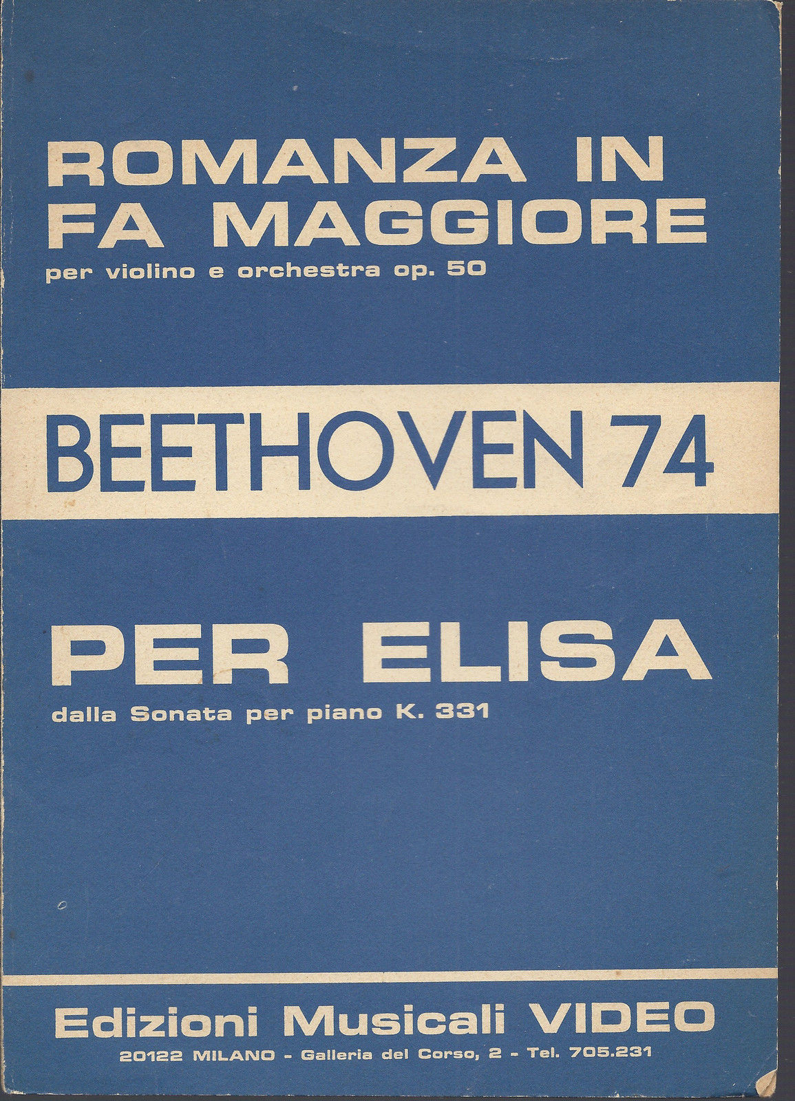 ROMANZA IN FA MAGGIORE - PER ELISA  L. v. Beethoven # SPARTITO