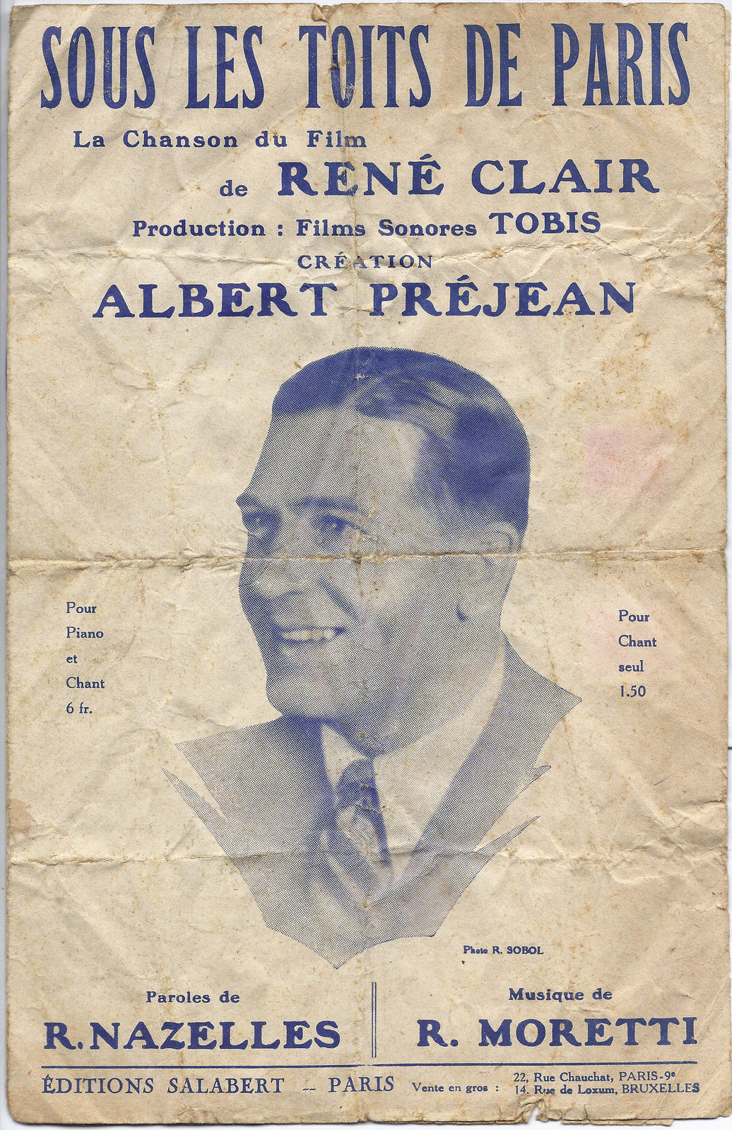 SOUS LES TOITS DE PARIS (R. Nazelles - R. Moretti)  SPARTITO