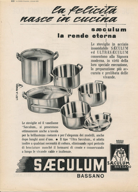 SAECULUM. LA FELCIITA' NASCE IN CUCINA - ADVERTISING