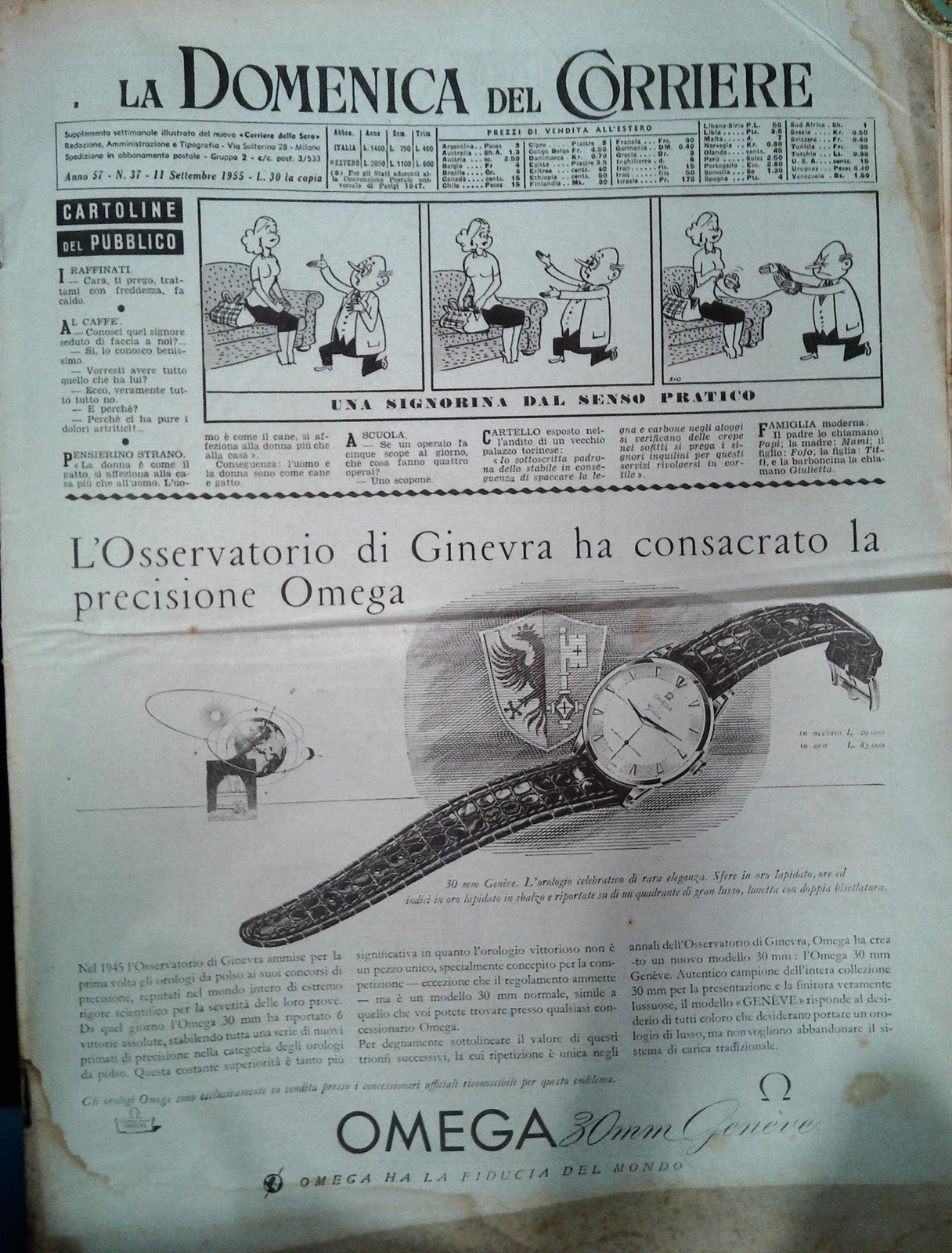 DOMENICA DEL CORRIERE 11 SETTEMBRE 1955
