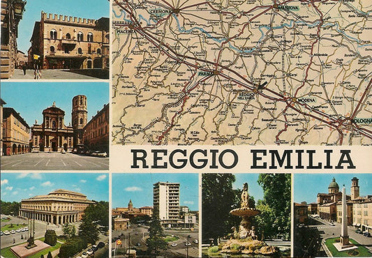 REGGIO EMILIA - SEI VEDUTE E CARTINA - NV