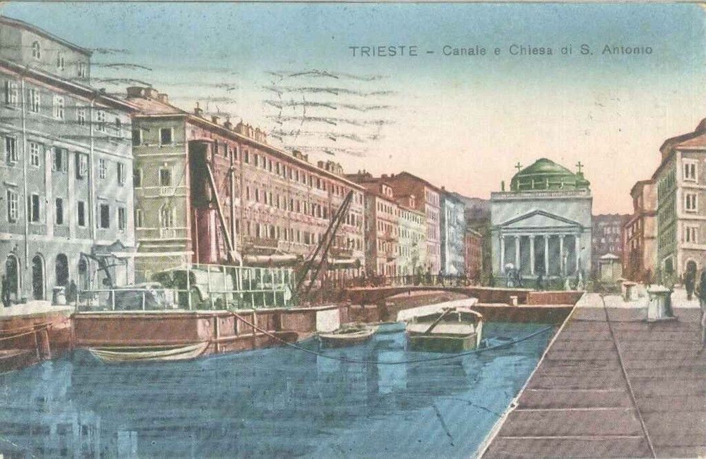 TRIESTE - CANALE E CHIESA DI SANT'ANTONIO - V1922 - COL