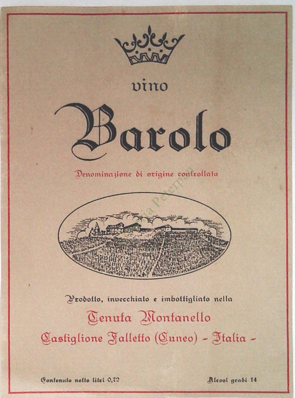 BAROLO - TENUTA MONTANELLO - ETICHETTA VINO