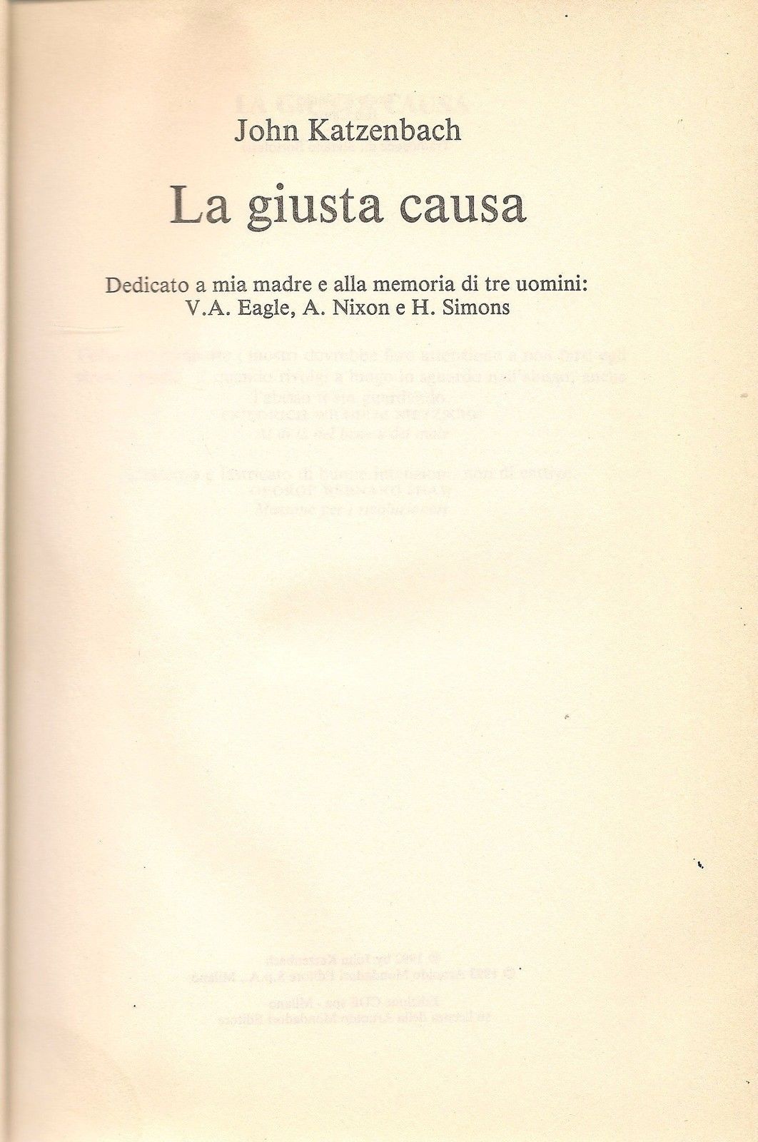 LA GIUSTA CAUSA - JOHN KATZENBACH