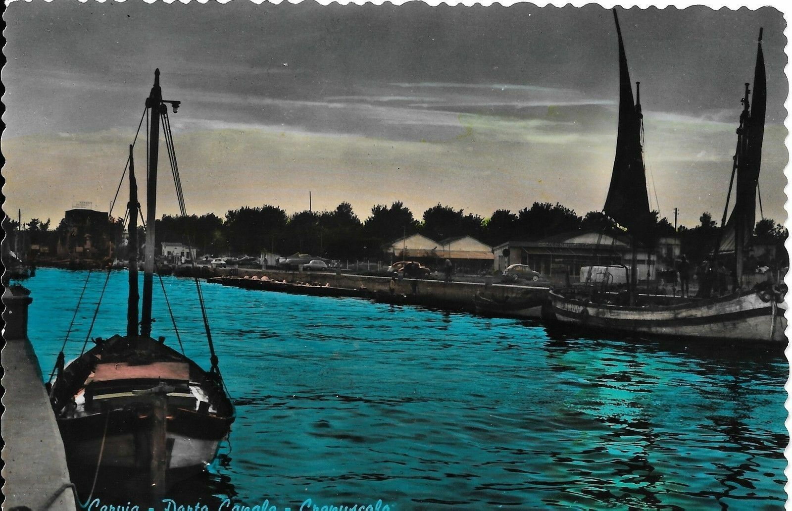 CERVIA - PORTO CANALE - CREPUSCOLO - ACQUARELLATA - NV