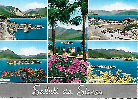 SALUTI DA STRESA - 5 IMMAGINI - V1975 - ACQUARELLATA