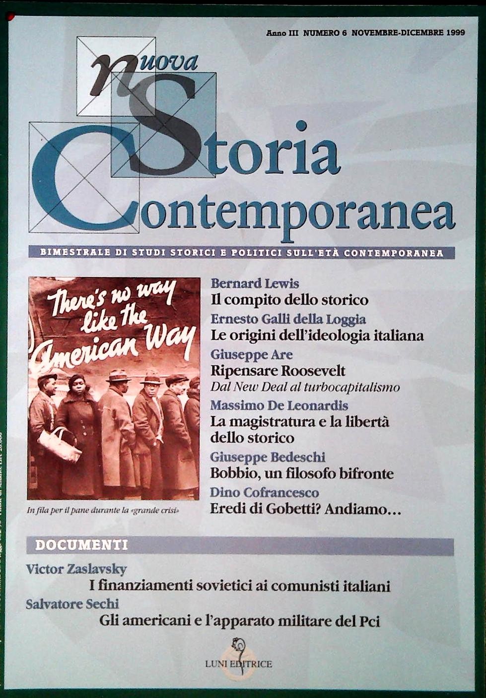 NUOVA STORIA CONTEMPORANEA - NOVEMBRE-DICEMBRE 1999