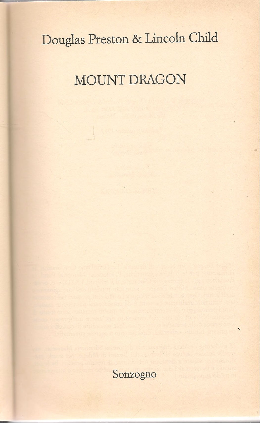 MOUNT DRAGON - DOUGLAS PRESTON E LINCOLN CHILD