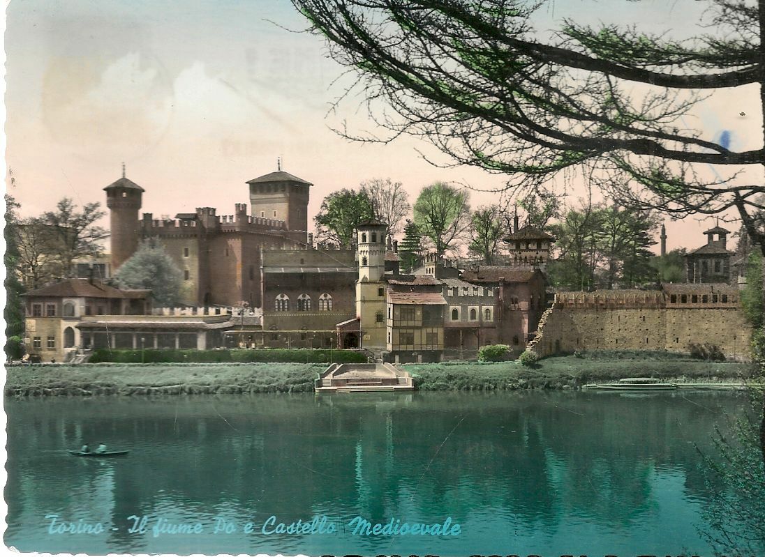 TORINO - CASTELLO MEDIEVALE - ACQUARELLATA - V1960
