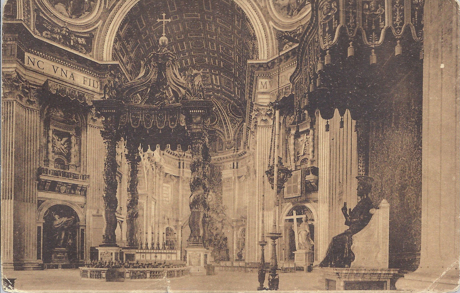 ROMA - BASILICA DI S. PIETRO - INTERNO E STATUA DI S. PIETRO