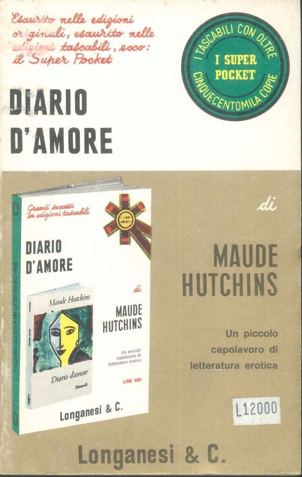 DIARIO D'AMORE - MAUDE HUTCHINS - SUPERPOCKET 1972