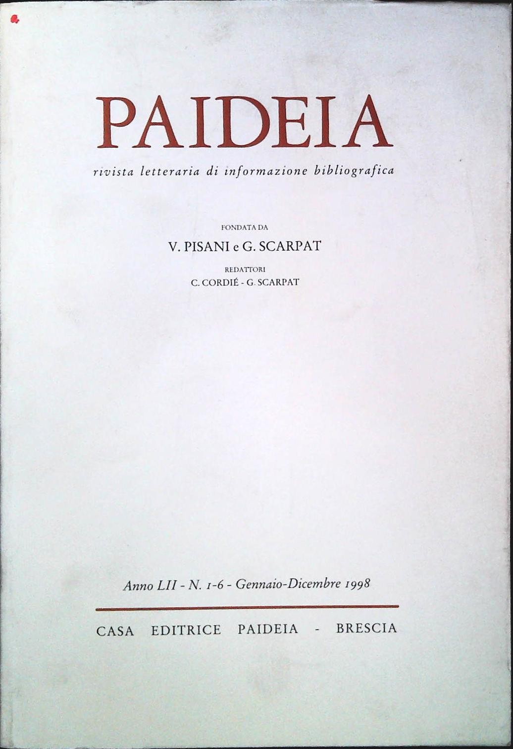 PAIDEIA - GENNAIO-DICEMBRE 1998
